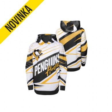NHL, mikina, ADEPT, QUARTERBACK, PULLOVER, SUBLIMATED, HOODIE, PITTSBURGH, PENGUINS, JR, detská